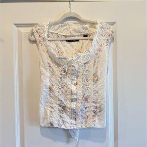 White Floral Corset Top